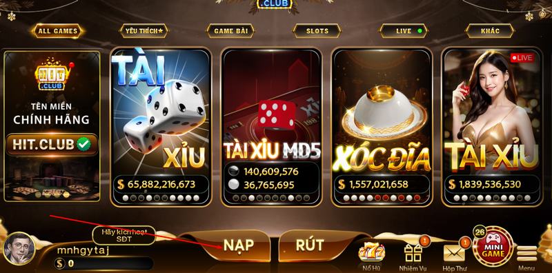 Cách nạp tiền Hitclub qua ngân hàng và các phương thức hiển thị trong hệ thống