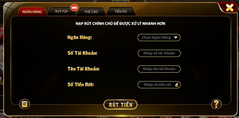 Rút tiền Hitclub qua ngân hàng nội địa